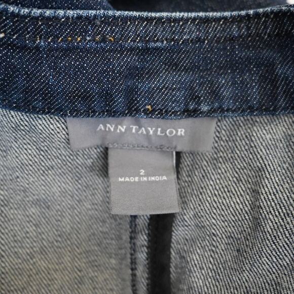 Ann Taylor Womens 2 Button Front 3/4 Sleeve Jean Jacket - Picture 8 of 9